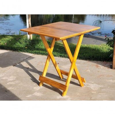 Mesa Dobrável 70x70 Retrátil De Madeira Mel