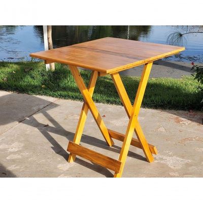 Mesa Dobrável 70x70 Retrátil De Madeira Mel