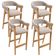 Kit 04 Banquetas Alta Bar Cozinha Sala de Jantar Bar Nadja L02 Bouclê Creme - Lyam Decor
