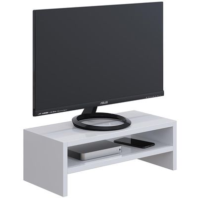Kit 03 Suportes Stand Para Monitores Mesa Escritório Home Office Lap L03 Branco - Lyam Decor