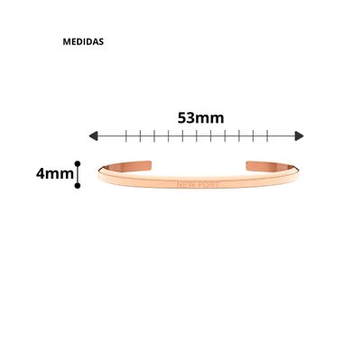 Bracelete Feminina Pulseira Aço Banhada a Ouro Rosê New Port