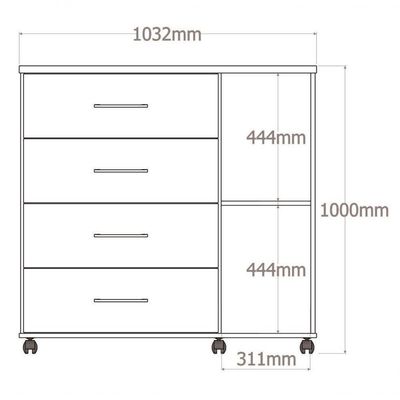 Cômoda Belle 4 Gavetas E 1 Porta Lukaliam Móveis Branco Branco
