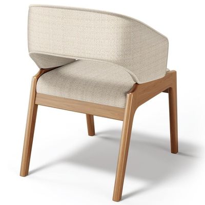 Kit 03 Cadeiras De Jantar E Estar Living Estofada Lince L02 Linho Palha - Lyam Decor