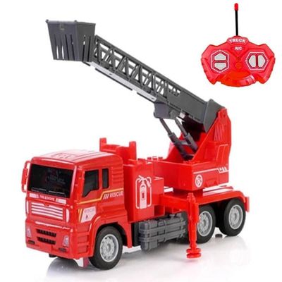 Caminhao Controle Remoto Bombeiros Carrinho Guindaste Guincho Articulavel Carro Com Luz E Som