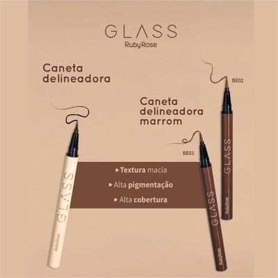 Ruby Rose Caneta Delineadora Preta Glass Hb524 0,6g