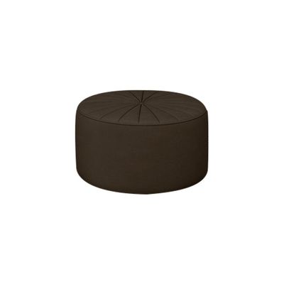 Puff Decorativo Sala De Estar Round Veludo Marrom - Gran Belo