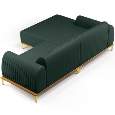 Sofá 4 Lugares Com Chaise Esquerdo 255cm Verde Musgo