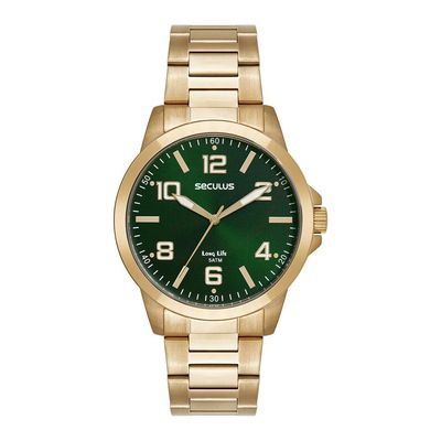 Relógio Seculus Masculino Ref: 44297gpsvda5 Casual Dourado