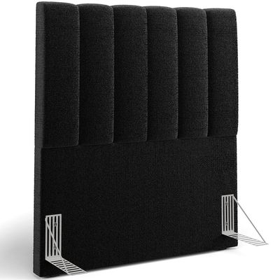 Cabeceira Cama Box Solteiro 100 cm Dália W01 Bouclê Preto - Lyam Decor