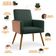 Kit 04 Poltronas Decorativa Maria W01 Pés Palito Linho Verde Musgo Couríssimo Camel - Lyam Decor