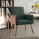 Kit 04 Poltronas Decorativa Maria W01 Pés Palito Linho Verde Musgo Couríssimo Camel - Lyam Decor