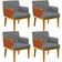 Kit 04 Poltronas Decorativa Base Mel Beatriz W01 Suede Pied Poule Couríssimo Camel - Lyam Decor