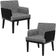 Kit 02 Poltronas Decorativa Base Tabaco Beatriz W01 Suede Pied Poule Couríssimo Preto - Lyam Decor