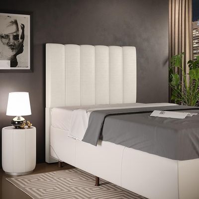 Cabeceira Cama Box Painel Solteiro 100 Cm Dália W01 Facto Pérola Metalizado - Lyam Decor
