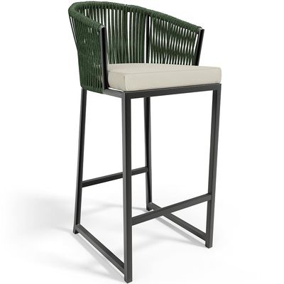Kit Mesa Bistrô Maya Com 03 Banquetas Área Gourmet Bar Corda Náutica Sunset D04 Verde - Lyam Decor