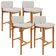 Kit 04 Banquetas Alta Para Cozinha Sala de Jantar Bar Dara L02 Bouclê Cru - Lyam Decor