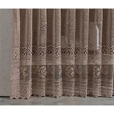 Cortina Cozinha Valência Lisa 280cmx120cmx20cm Marfim