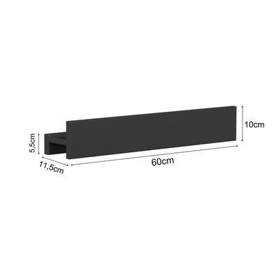 Porta Shampoo Linear 60cm Preto