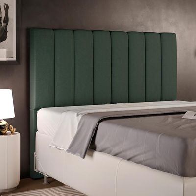 Cabeceira Cama Box Casal 140 cm Dália W01 Linho Verde Musgo - Lyam Decor