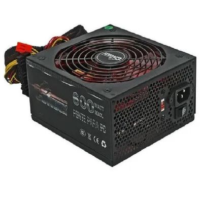 Fonte Atx Gamer Para Pc 600w Real Silenciosa Bivolt Leds Kp-535