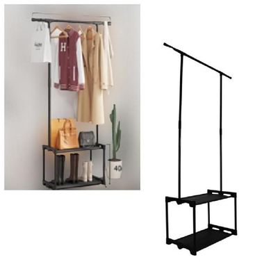 Arara Com Sapateira Integrada 2 Prateleiras – Organizador Para Roupas, Toalhas E Sapatos