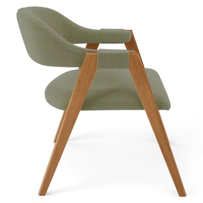 Cadeira de Jantar e Estar Living Estofada Nadja L02 Bouclê Oliva - Lyam Decor