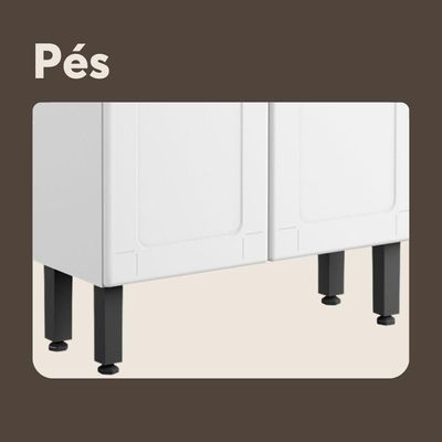 Cozinha De Aço Compacta 6portas 1gav Preto Branco Bertolini Preto/branco