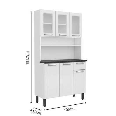 Cozinha Compacta De Aço 6 Portas 1 Gaveta Branco Bertolini Branco
