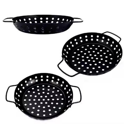Panela Churrasqueira Grelha Antiaderente Fritadeira Cesto Churrasco Legumes Camarao Peixe Grelhado