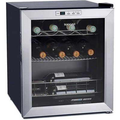 Adega Lyon até 13 Garrafas Preta e Inox Suggar 110V AD1511IX