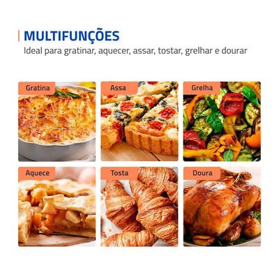 Forno Elétrico Mondial Family II Preto/Inox 1600W 42L FRN-42-B 220V