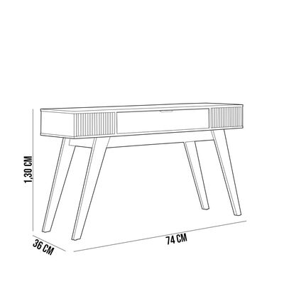 Aparador Decorativo Para Sala de Estar 01 Gaveta Delta C04 Preto Noce Milano - Lyam Decor