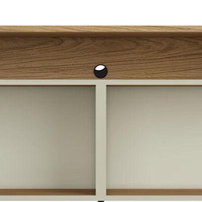 Rack Para Sala de Estar TV 75 Pol 4 Portas 220cm Pés Dourado Clio I03 Louro Luna - Lyam