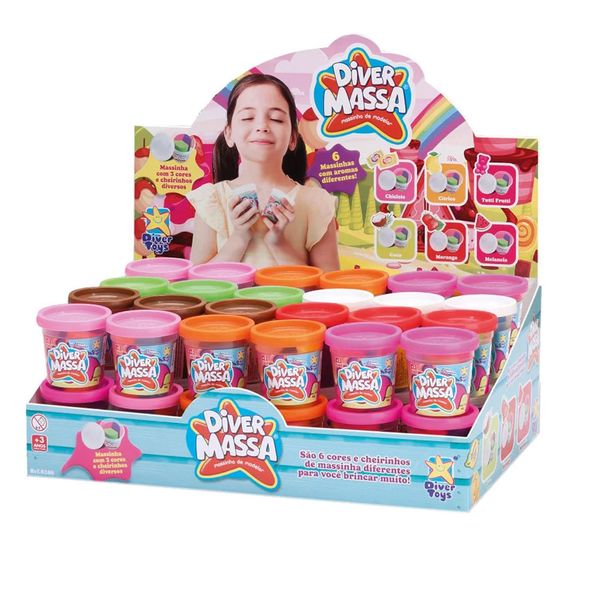 Massa de Modelar Divertoys Tricolor - Item Sortido Massa de Modelar Divertoys Tricolor - Item Sortido