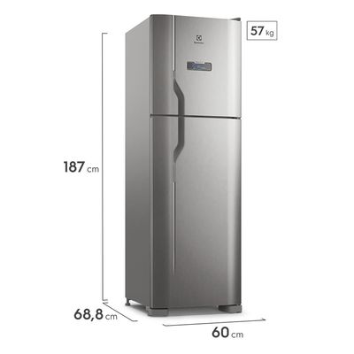 Geladeira Electrolux Frost Free 400L Efficient Turbo Freezer Duplex Inox Look (DFX44) 127V