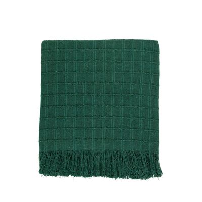 Xale Rubi 2,40m x 1,70m Com Franja Para Sofá Cama 100% Algodão 01 Peça - Verde