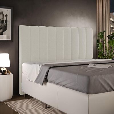 Cabeceira Cama Box Casal Queen 160 cm Dália W01 Bouclê Creme - Lyam Decor