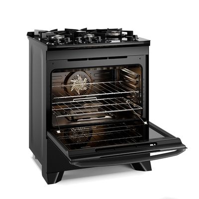 Fogão 5 bocas Electrolux Preto Experience c/ Mesa de Vidro, Grill e PerfectCook360 (FE5CP) 127V