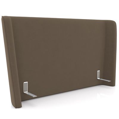 Cabeceira Cama Box King 195cm Nilo P05 Veludo Marrom - Lyam Decor