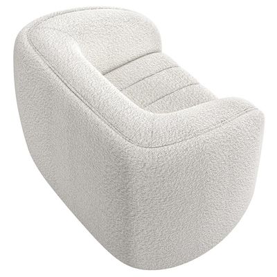 Poltrona Decorativa Para Sala De Estar Lazio M03 Bouclê Branco - Lyam Decor