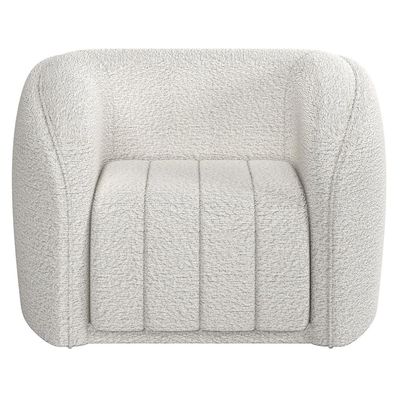 Poltrona Decorativa Para Sala De Estar Lazio M03 Bouclê Branco - Lyam Decor