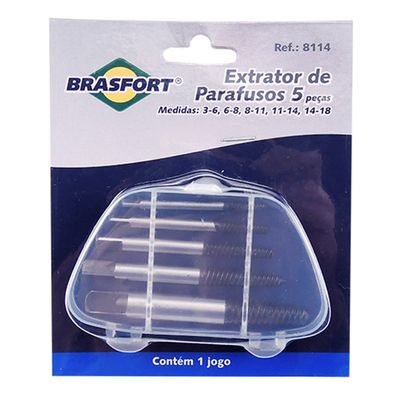 Extrator De Parafusos Manual Brasfort 5 Peças