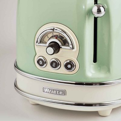 KIT ARIETE VINTAGE VERDE TORRADEIRA ELÉTRICA 2 FATIAS 6 NIVEIS DE TOSTAGEM 750W LIQUIDIFICADOR 1,5L 1000W 220v