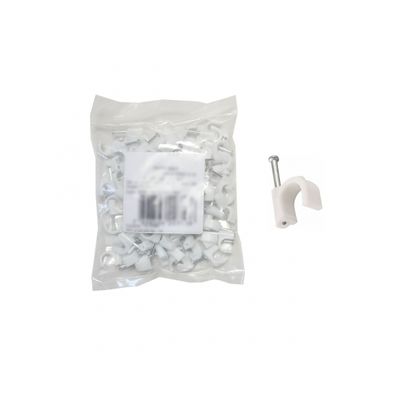 Fixa Fio P/Cabo C/Prego Aco Br 07Mm 100 Pcs
