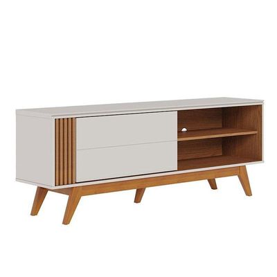 Rack Bancada Otawa Com Mesa De Centro Jeri Off White Freijó - Colibri