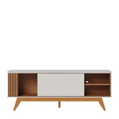 Rack Bancada Otawa Com Mesa De Centro Jeri Off White Freijó - Colibri