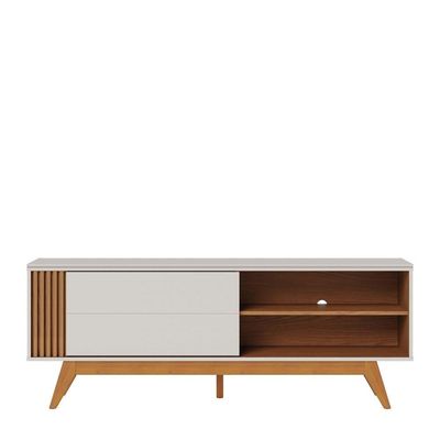 Rack Bancada Otawa Com Mesa De Centro Jeri Off White Freijó - Colibri