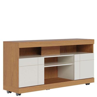 Rack Bancada Yara Freijó Off White Com Mesa De Centro Jeri Off White Freijó - Colibri