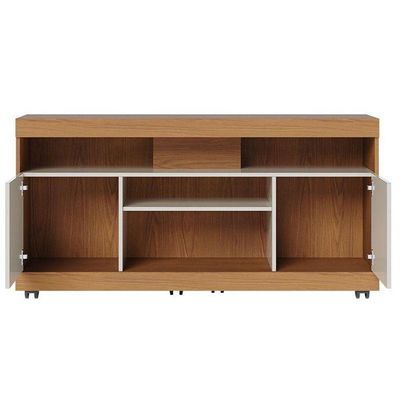 Rack Bancada Yara Freijó Off White Com Mesa De Centro Jeri Off White Freijó - Colibri