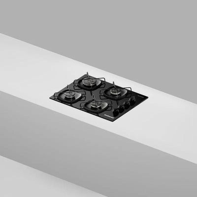 Cooktop 4 Bocas A Gás Continental Mesa Vidro Preto Com Acendimento Automático KC4GR Bivolt